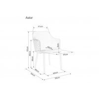 Scaun Tapitat ASTOR VELVET Genarom SN Negru / Bluvel 19